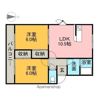 ミートファインA【2階】の間取り
